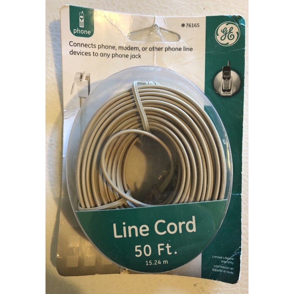 GE Line Cord Phone Telephone 50 feet New sealed  Ivory
